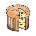 panettone bread italian cuisine color icon vector illustration