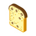 panettone bread italian cuisine isometric icon vector illustration