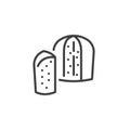 Panettone bread line icon