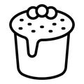 Panettone cake icon outline vector. Sweet bread