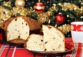 Panettone and Christmas tree Royalty Free Stock Photo