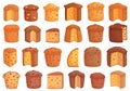 Panettone icons set cartoon . Bake bread