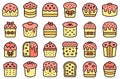 Panettone icons set vector flat