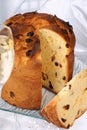 Panettone, italian Christmas cake and Spumante