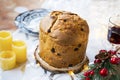 Panettone, italian festive Christmas sweet bread