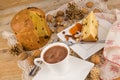 Panettone pastry with chocolate