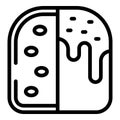 Panettone slice icon outline vector. Cake bakery Royalty Free Stock Photo