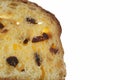 Panettone slice macro and particulars