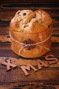 Panettone sweet bread loaf traditional for Christmas
