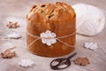 Panettone sweet bread loaf traditional for Christmas