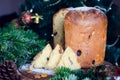 Panettone traditional Italian cake for Christmas