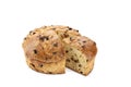 Panettone, traditional italian christmas cake with slice