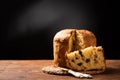 Panettone is the traditional Italian dessert for Christmas Royalty Free Stock Photo