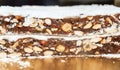 Panforte close up, tuscan desert, traditional christmas cake from Siena