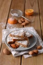 Panforte of Siena - traditional Italian Christmas cake with almonds and orange peel