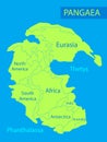 Pangaea or Pangea. Vector illustration of supercontinent that existed during the late Paleozoic and early Mesozoic eras Royalty Free Stock Photo