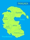 Pangaea or Pangea. Vector illustration of supercontinent that existed during the late Paleozoic and early Mesozoic eras