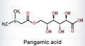 Pangamic acid, pangamate molecule. It is vitamin B15, ester derived from gluconic acid and dimethylglycine. Skeletal chemical