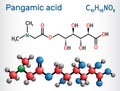 Pangamic acid, pangamate molecule. It is vitamin B15, ester derived from gluconic acid and dimethylglycine. Structural chemical