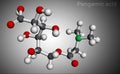 Pangamic acid, pangamate molecule. It is vitamin B15, ester derived from gluconic acid and dimethylglycine. Molecular model. 3D