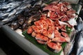 Pangasius catfish meat in fish market.