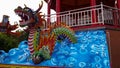 Dragon Statue at the Temple of the Goddess of the Sea Shen Mu Miau, in the Pasir Padi Beach area, Pangkalpinang City, Indonesia. Royalty Free Stock Photo