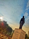 The Panglima Besar Djenderal Soedirman Monument stands tall in the city of Surabaya, always proud of him Royalty Free Stock Photo