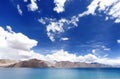 Pangong lake and beautiful mountain and sky