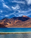 Pangong Lake in Ladakh, Jammu and Kashmir State, India