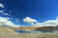 Pangong lake moutain and road from lehcity Royalty Free Stock Photo