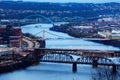 Panhandle Liberty South Tenth Bridges at night Royalty Free Stock Photo