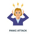 Panic Attack icon. Simple element from critical thinking collection. Creative Panic Attack icon for web design, templates, Royalty Free Stock Photo