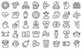 Panic attack icons set outline vector. Panic anxiety