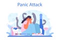 Panic attack. Mental health diagnostic and treatment. Psychotherapist