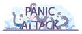 Panic attack typographic header. Mental health diagnostic and treatment.