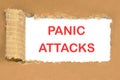 Panic attacks the inscription under the torn piece of cardboard Royalty Free Stock Photo