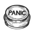 Panic button engraving vector illustration Royalty Free Stock Photo