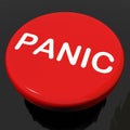 Panic Button Shows Anxiety Panicking Distress Royalty Free Stock Photo