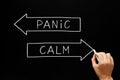Panic or Calm Arrows Concept