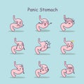 Panic cartoon stomach set