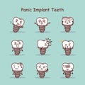 Panic cartoon tooth implant set