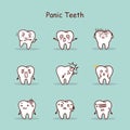 Panic cartoon tooth set