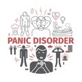 Panic disorder banner. Vector illustration