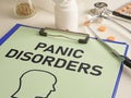 Panic Disorders are shown using the text as medical concept. Mental illness Royalty Free Stock Photo