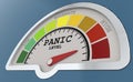 Panic level measuring scale with color indicator Royalty Free Stock Photo