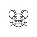 Panic rat emoticon line icon