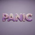 Panic Text Effect with 3D Lavender Swirls for Digital Design and Creative Projects Royalty Free Stock Photo