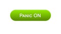 Panic on web interface button clicked with mouse cursor green color, site design