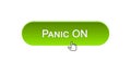 Panic on web interface button green color, internet site design, online program