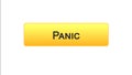 Panic web interface button orange color, internet site design, online program